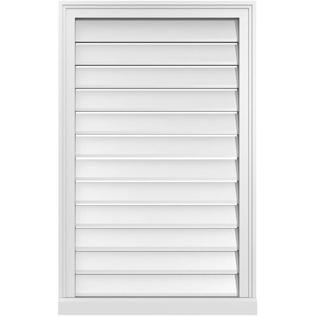 Ekena Millwork Vertical Surface Mount PVC Gable Vent: Functional, w/ 2"W x 2"P Brickmould Sill Frame, 24"W x 38"H GVPVE24X3803SF